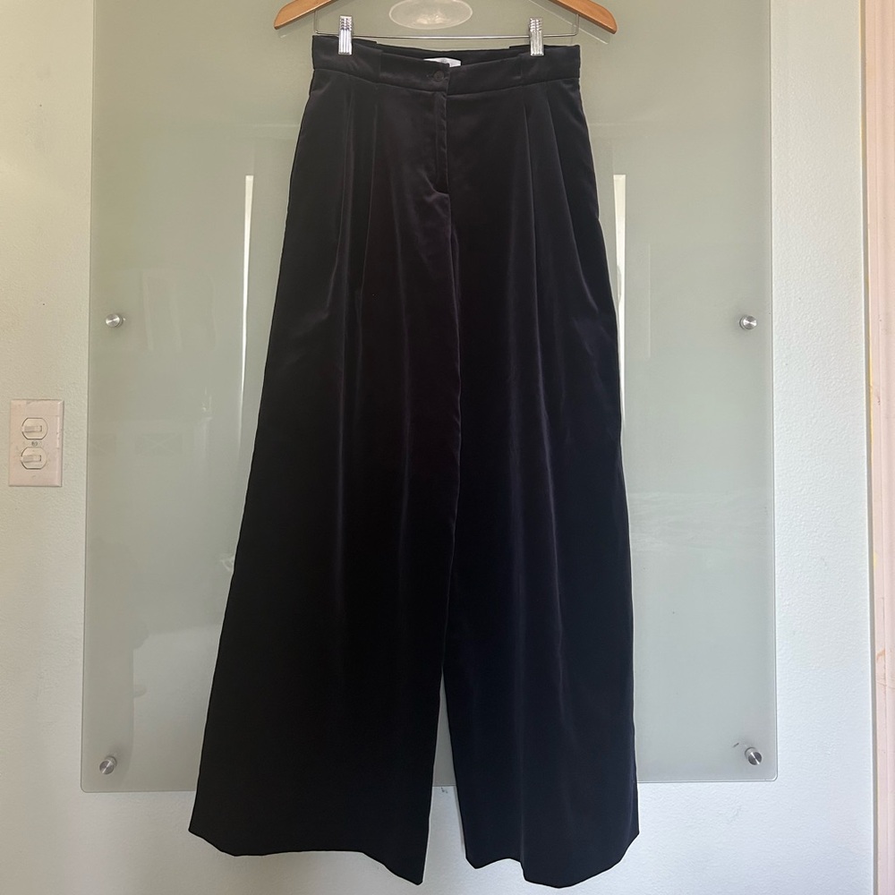 Emilio Pucci Blue Velvet Wide Leg Pant